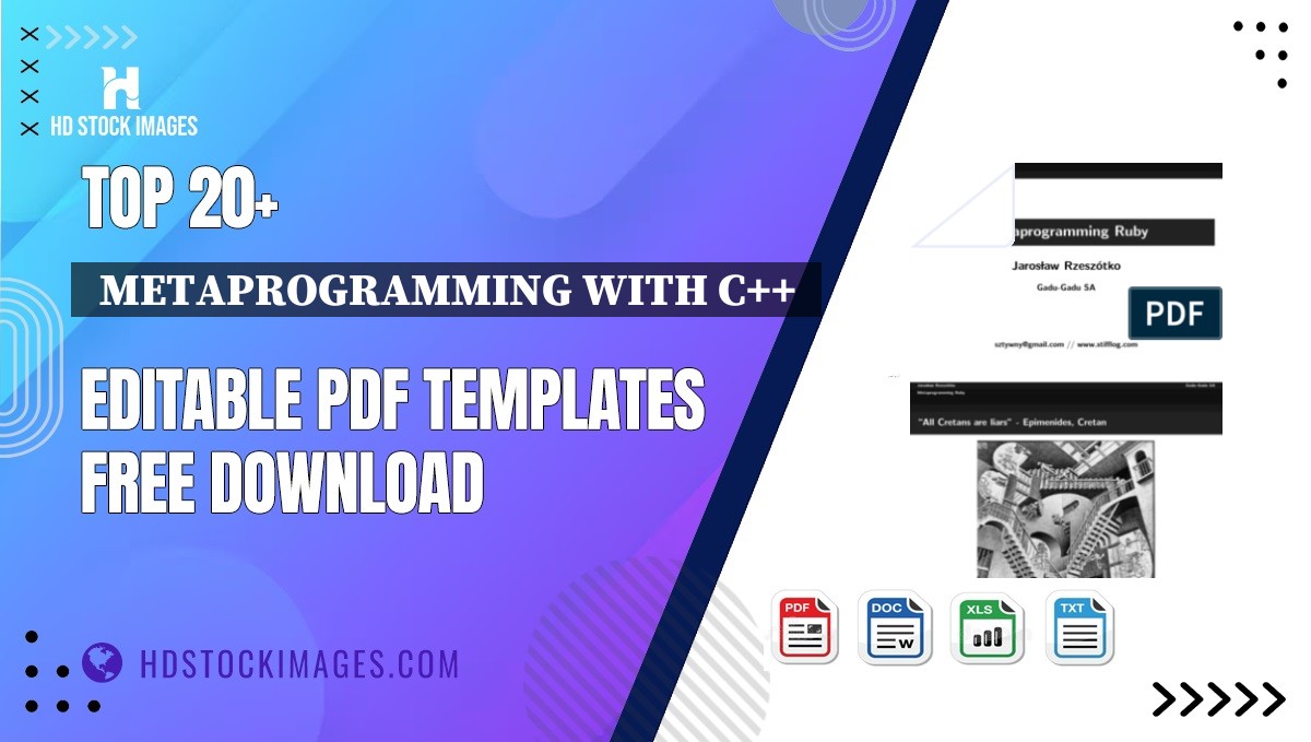 Top 20+  Metaprogramming With C++  Editable PDF Templates Free Download