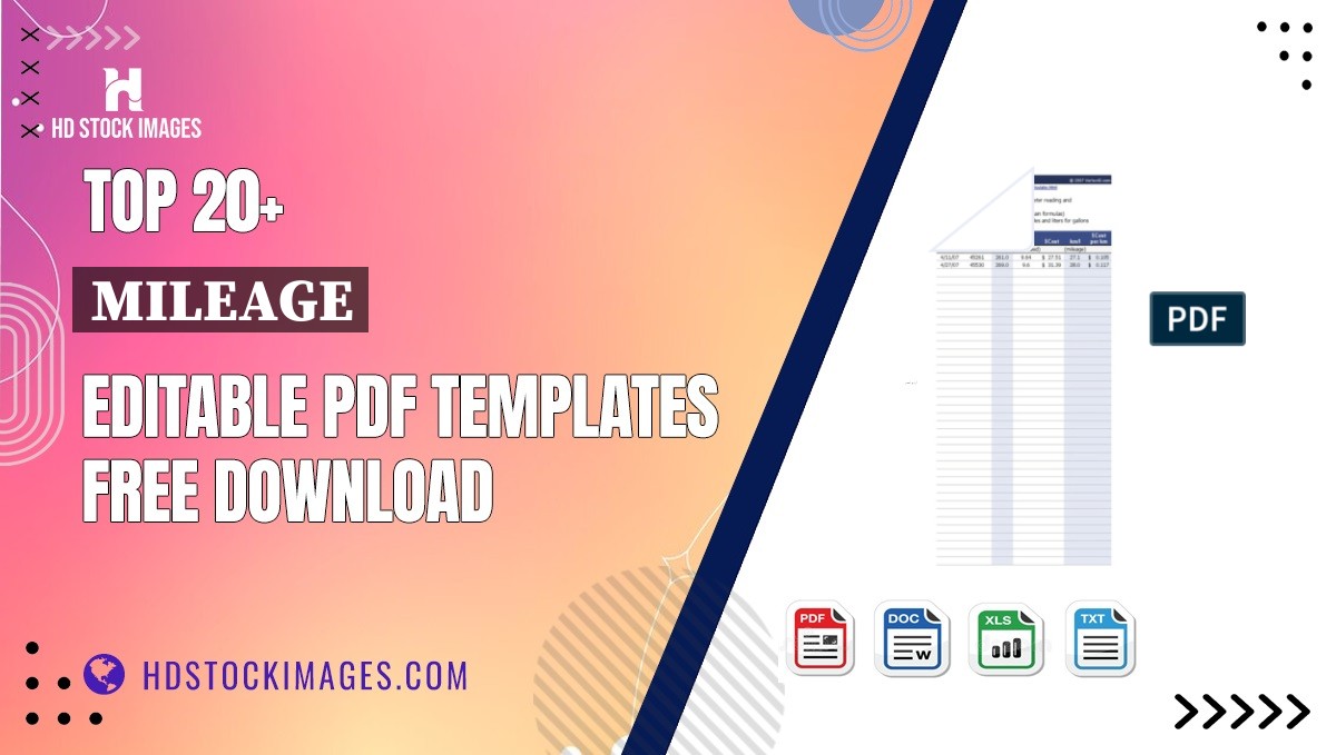 Top 20+ Mileage Editable PDF Templates Free Download