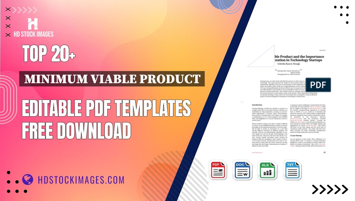 Top 20+ Minimum Viable Product Editable PDF Templates Free Download