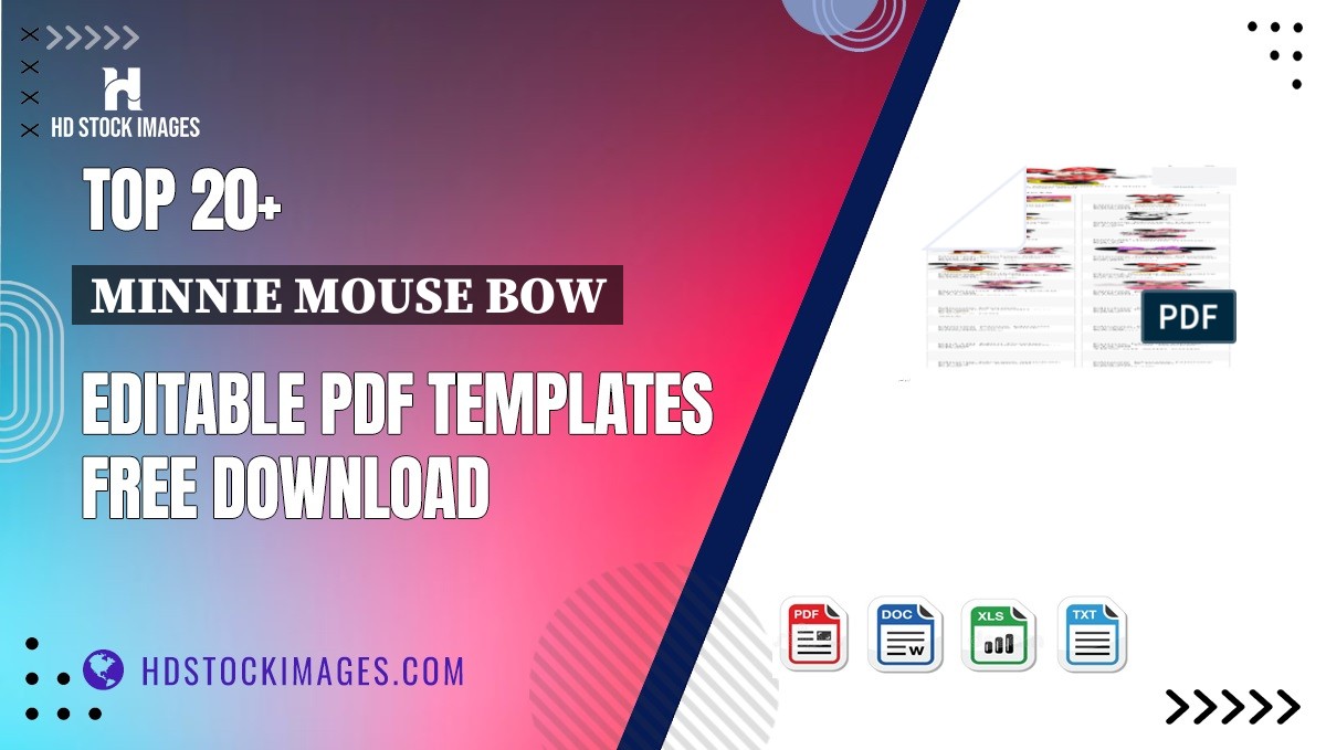 Top 20+ Minnie Mouse Bow Editable PDF Templates Free Download