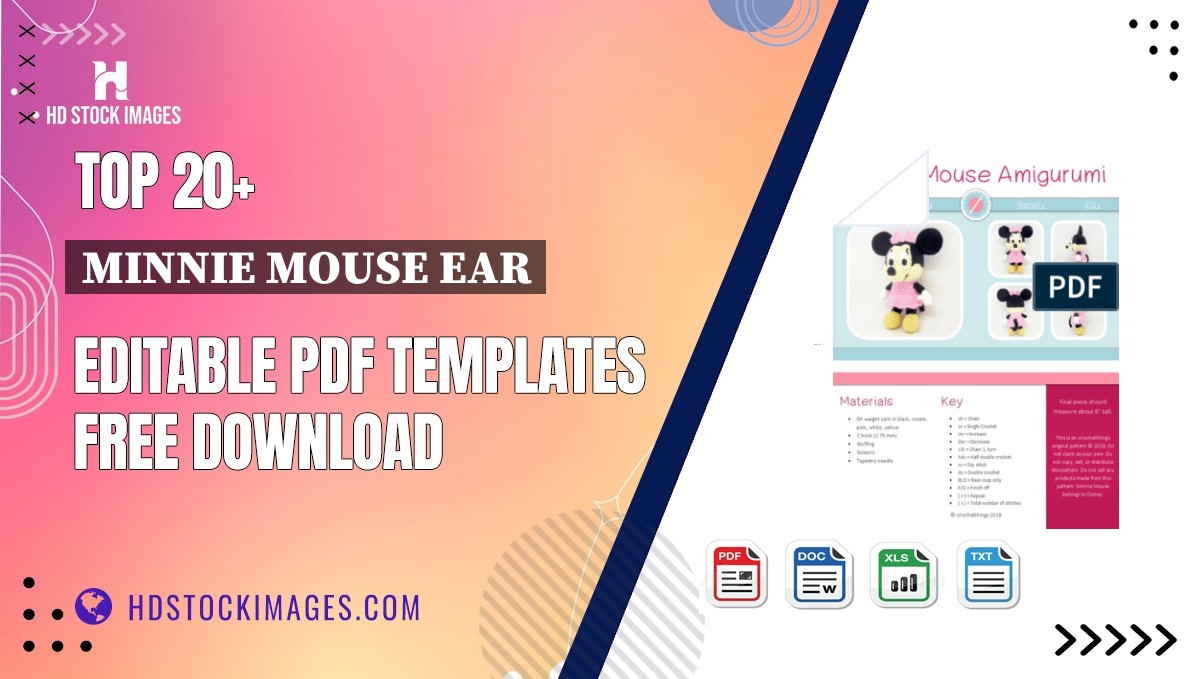 Top 20+ Minnie Mouse Ear Editable PDF Templates Free Download