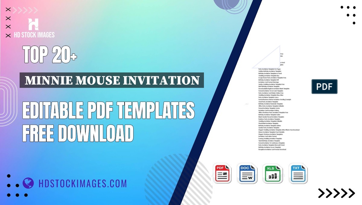 Top 20+ Minnie Mouse Invitation Editable PDF Templates Free Download