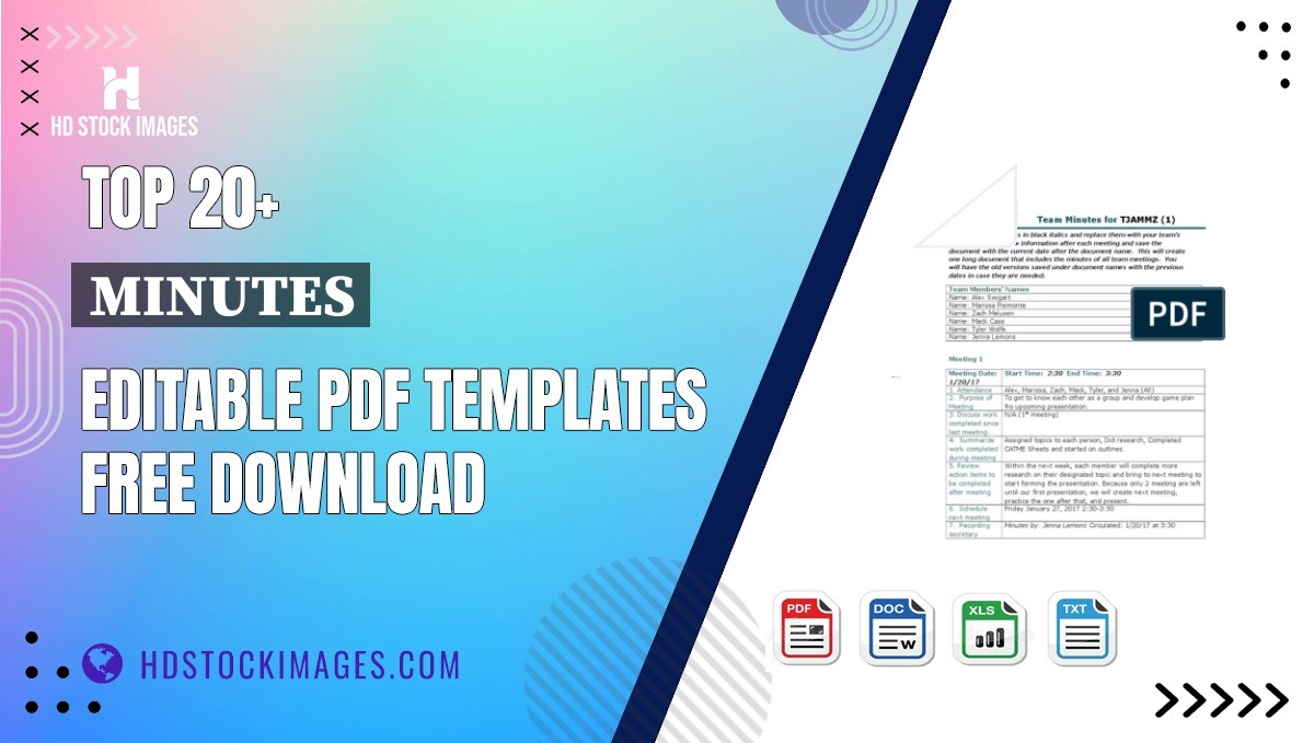 Top 20+ Minutes Editable PDF Templates Free Download