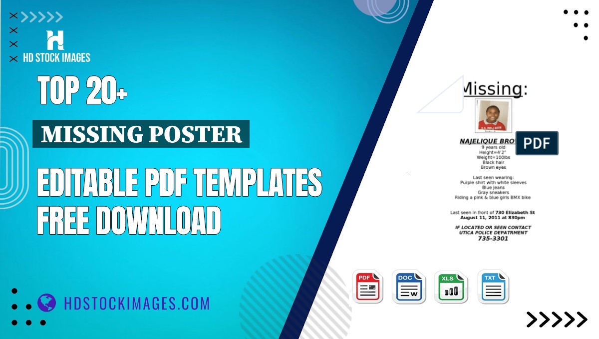 Top 20+ Missing Poster Editable PDF Templates Free Download