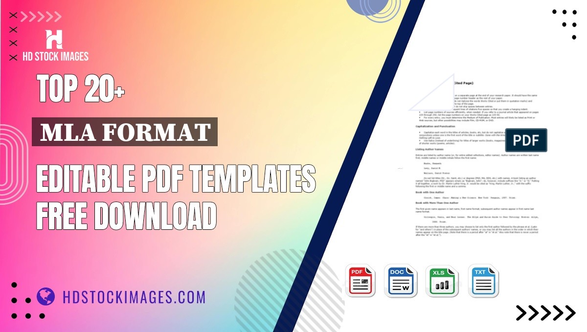 Top 20+ Mla Format Editable PDF Templates Free Download