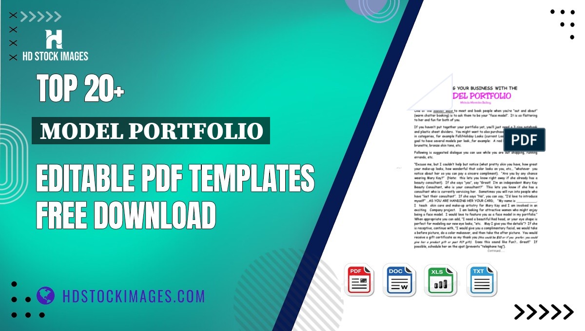 Top 20+ Model Portfolio Editable PDF Templates Free Download