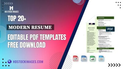 Top 20+ Modern Resume  Editable PDF Templates Free Download