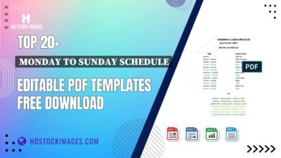 Top 20+ Monday To Sunday Schedule Editable PDF Templates Free Download