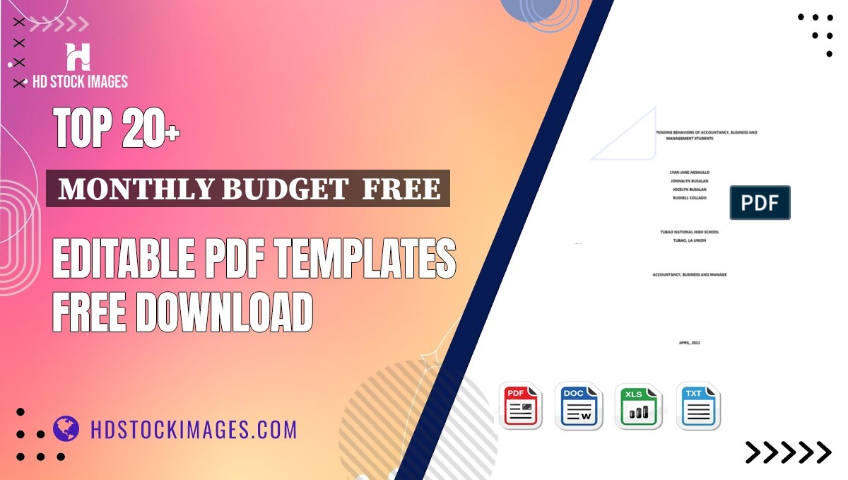 Top 20+ Monthly Budget  Free Editable PDF Templates Free Download