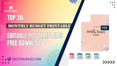 Top 20+ Monthly Budget Printable Editable PDF Templates Free Download