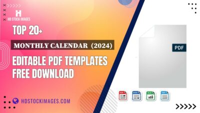 Top 20+ Monthly Calendar  (2024) Editable PDF Templates Free Download