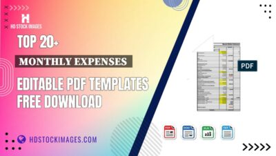 Top 20+ Monthly Expenses  Editable PDF Templates Free Download