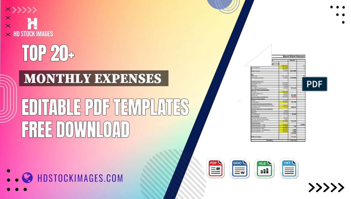 Top 20+ Monthly Expenses  Editable PDF Templates Free Download