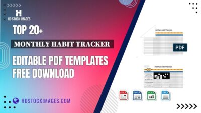 Top 20+ Monthly Habit Tracker  Editable PDF Templates Free Download