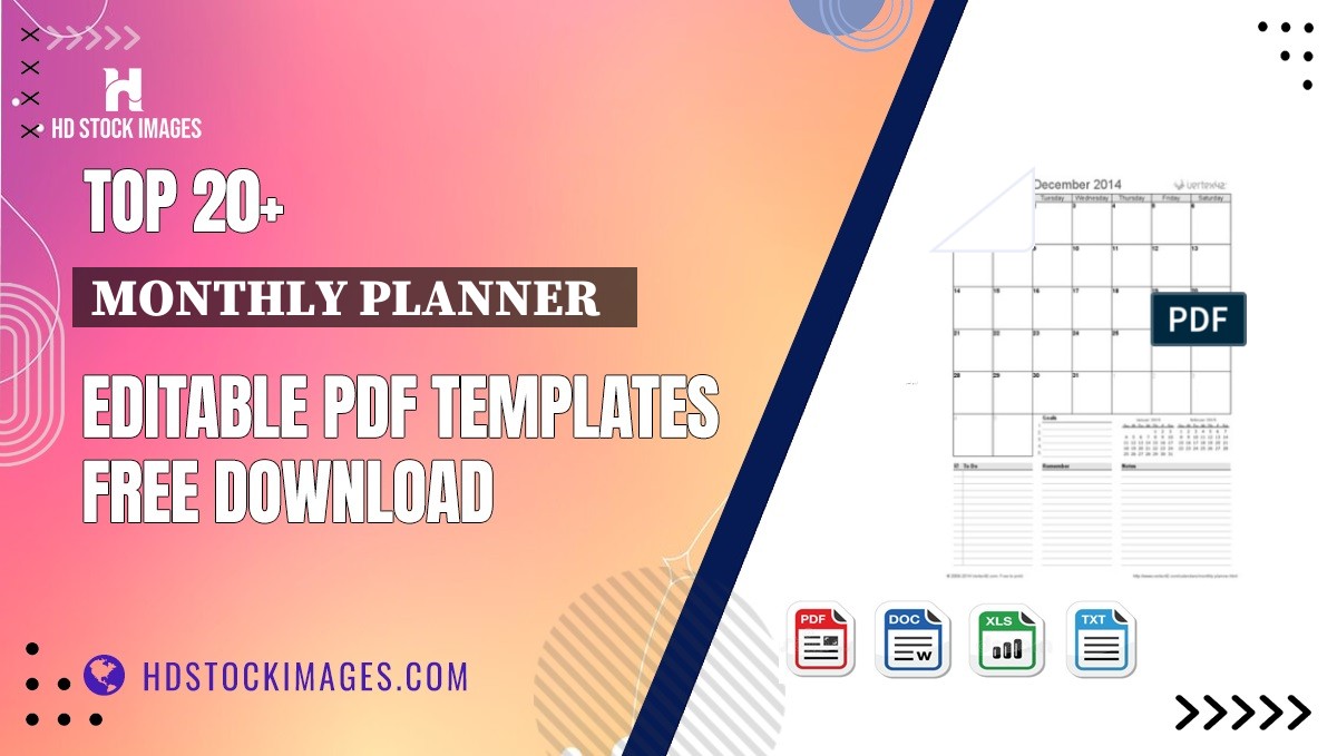 Top 20+ Monthly Planner   Editable PDF Templates Free Download