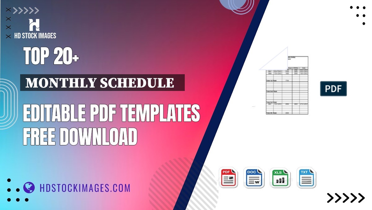 Top 20+ Monthly Schedule   Editable PDF Templates Free Download