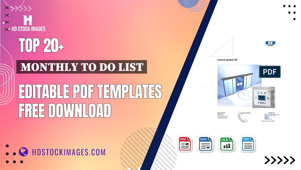 Top 20+ Monthly To Do List Editable PDF Templates Free Download