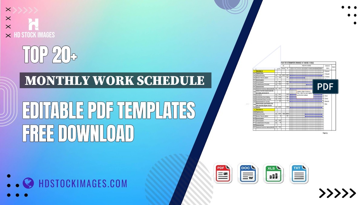 Top 20+ Monthly Work Schedule  Editable PDF Templates Free Download