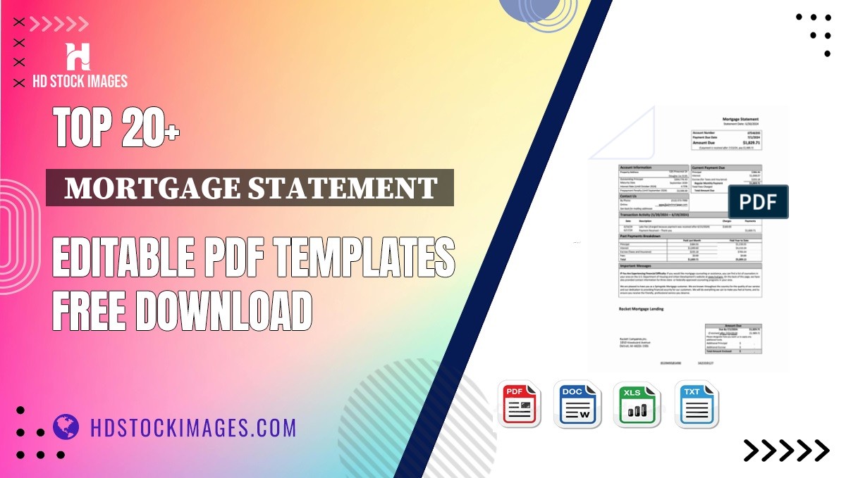 Top 20+  Mortgage Statement  Editable PDF Templates Free Download