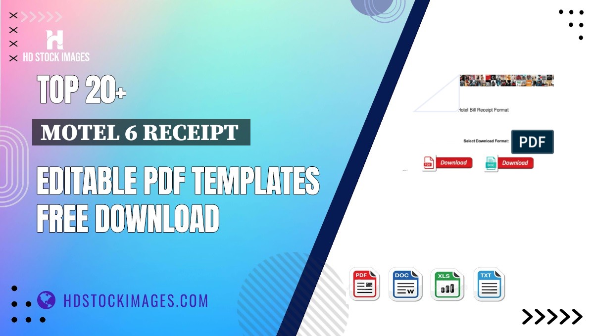 Top 20+ Motel 6 Receipt  Editable PDF Templates Free Download