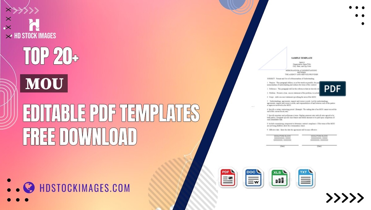 Top 20+ Mou Editable PDF Templates Free Download