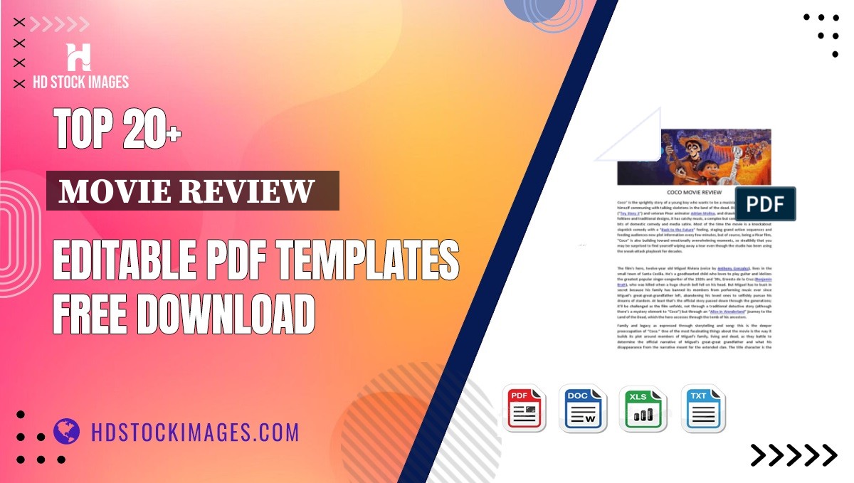 Top 20+ Movie Review   Editable PDF Templates Free Download