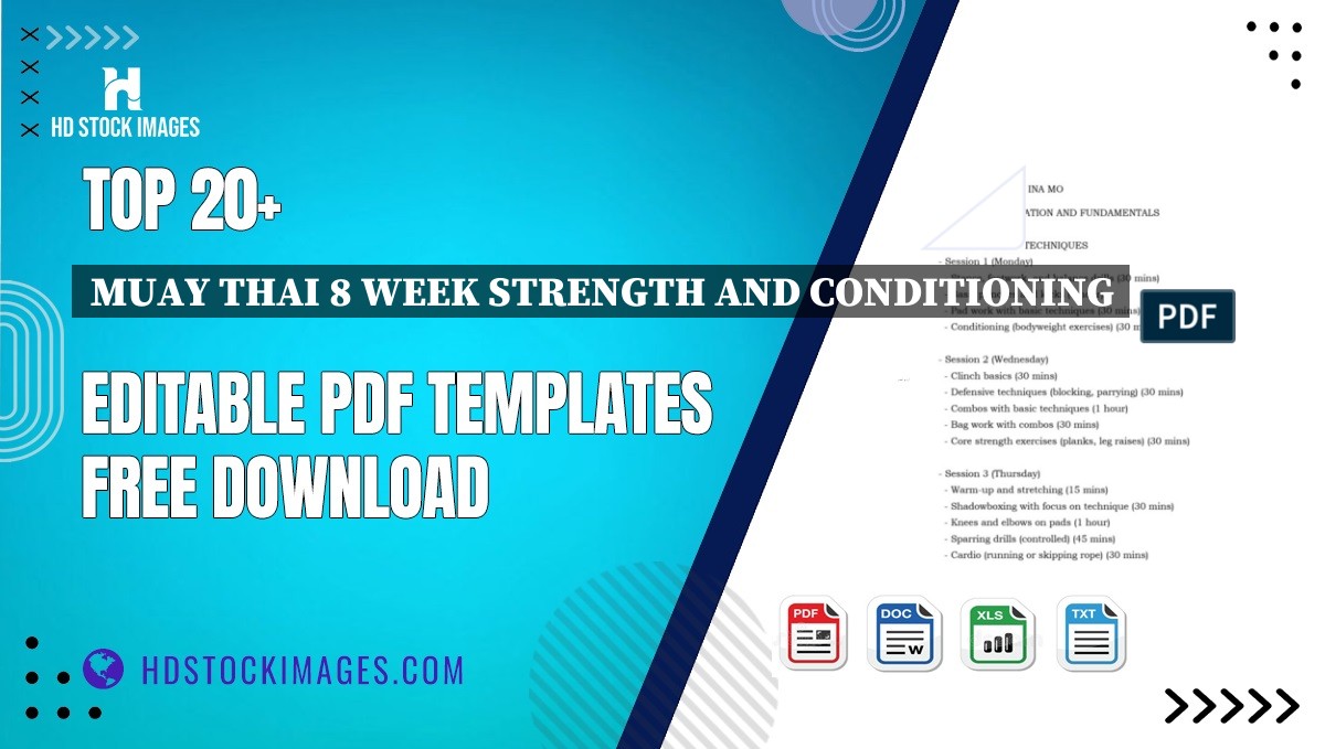 Top 20+ Muay Thai 8 Week Strength And Conditioning Editable PDF Templates Free Download