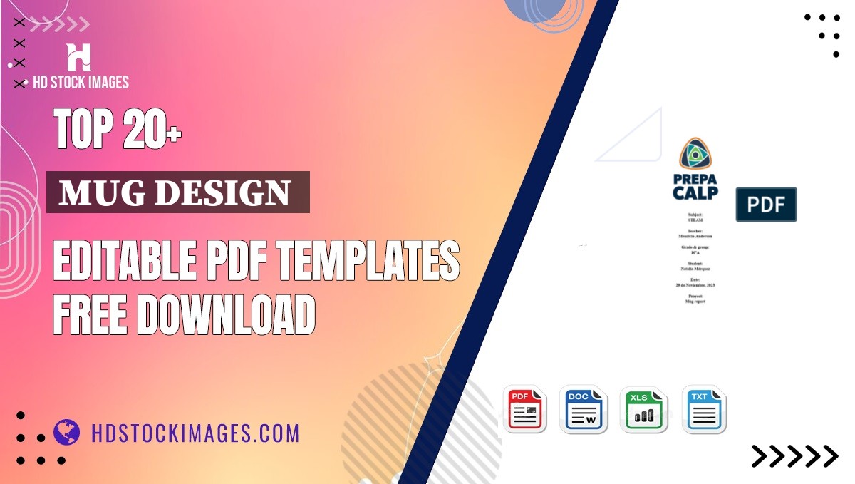 Top 20+ Mug Design  Editable PDF Templates Free Download