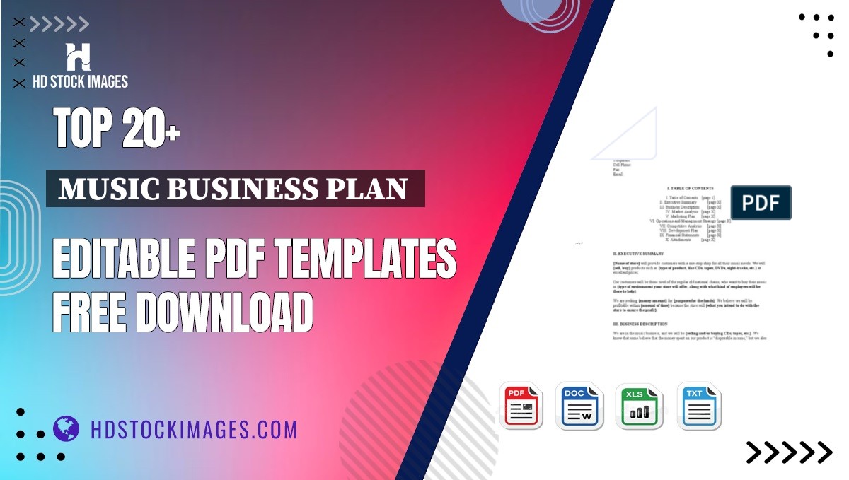 Top 20+ Music Business Plan  Editable PDF Templates Free Download