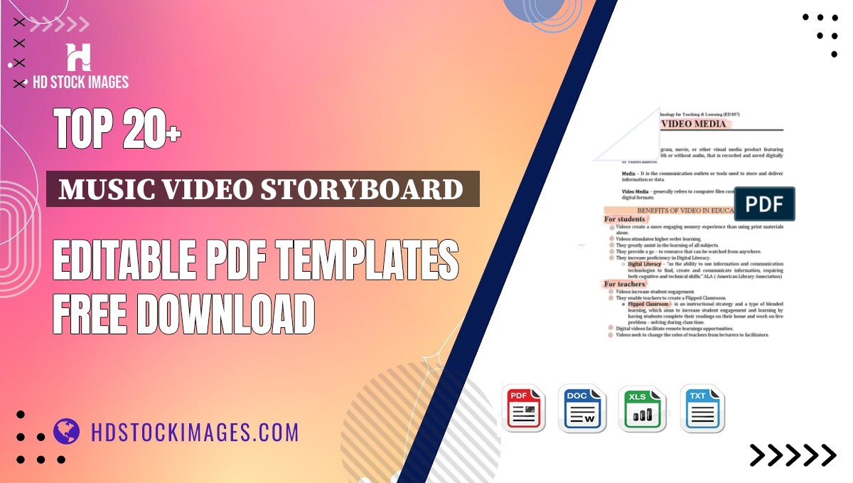 Top 20+ Music Video Storyboard  Editable PDF Templates Free Download