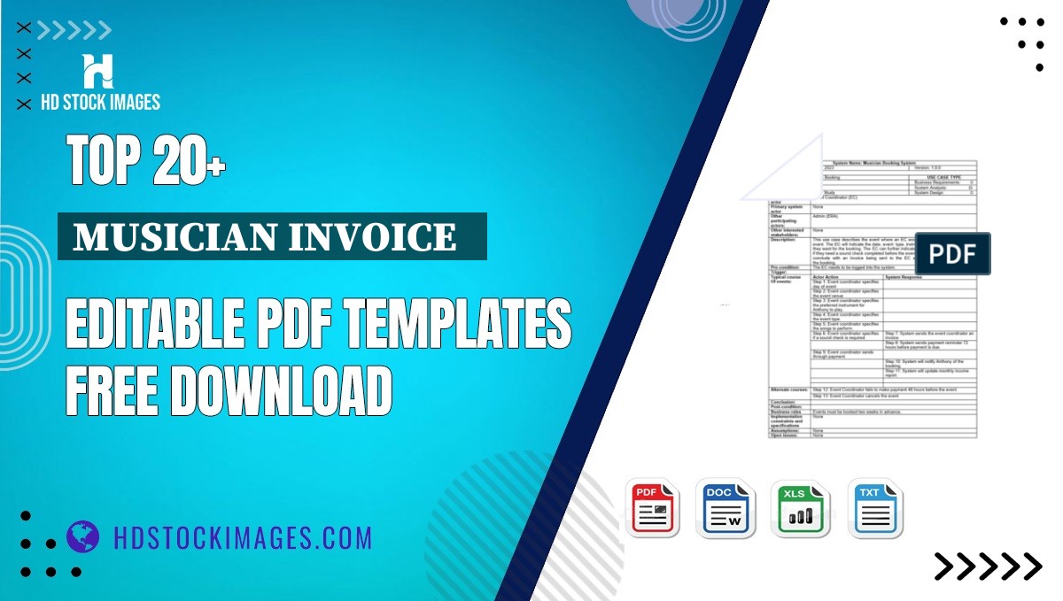 Top 20+ Musician Invoice   Editable PDF Templates Free Download