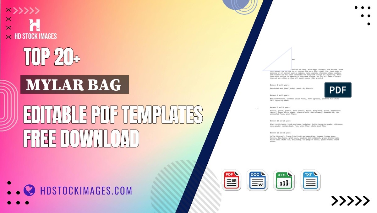 Top 20+ Mylar Bag  Editable PDF Templates Free Download