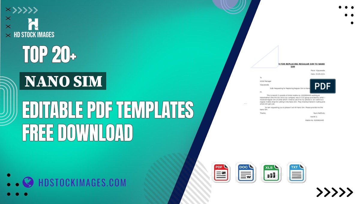 Top 20+ Nano Sim Editable PDF Templates Free Download