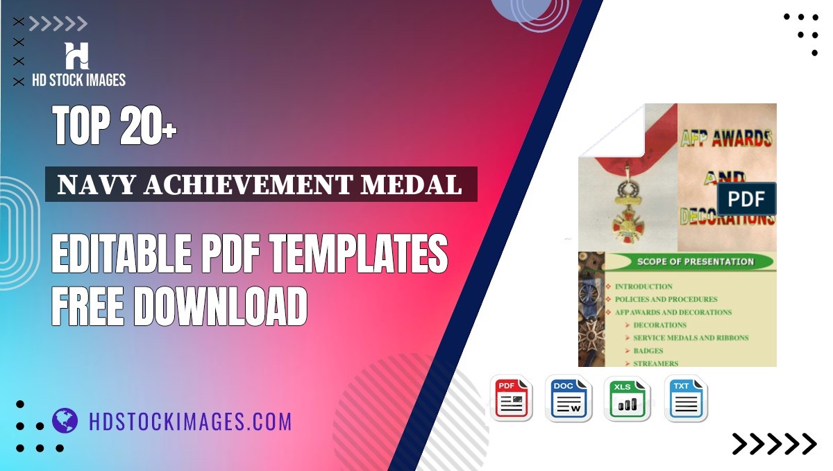 Top 20+ Navy Achievement Medal  Editable PDF Templates Free Download