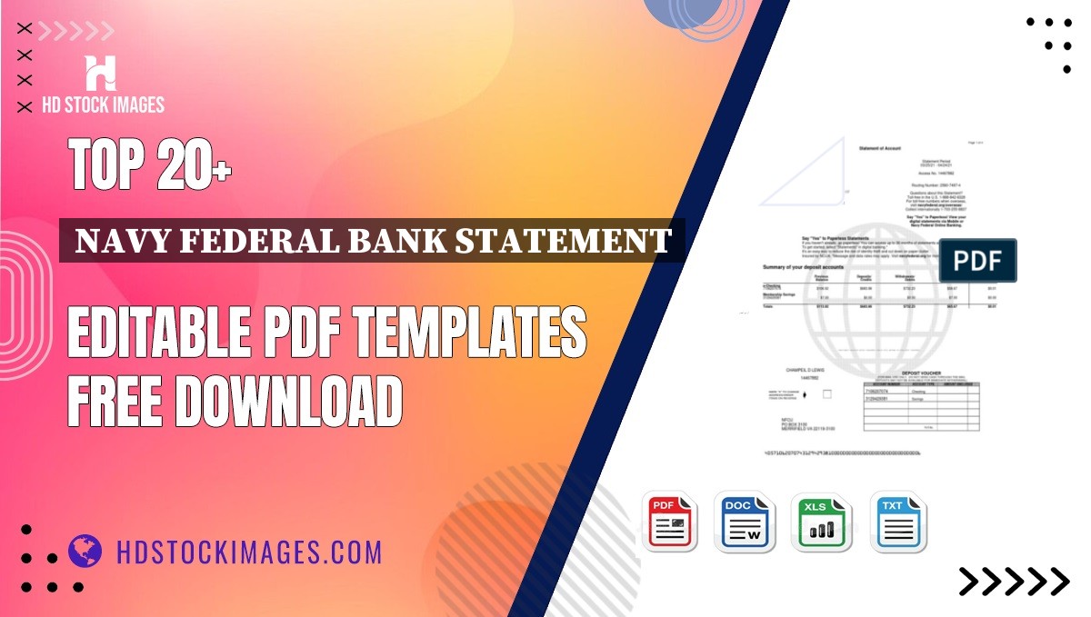 Top 20+ Navy Federal Bank Statement Editable PDF Templates Free Download