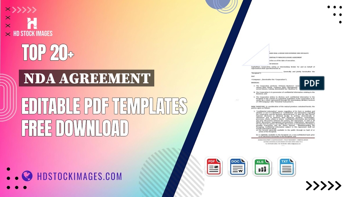 Top 20+ Nda Agreement Editable PDF Templates Free Download