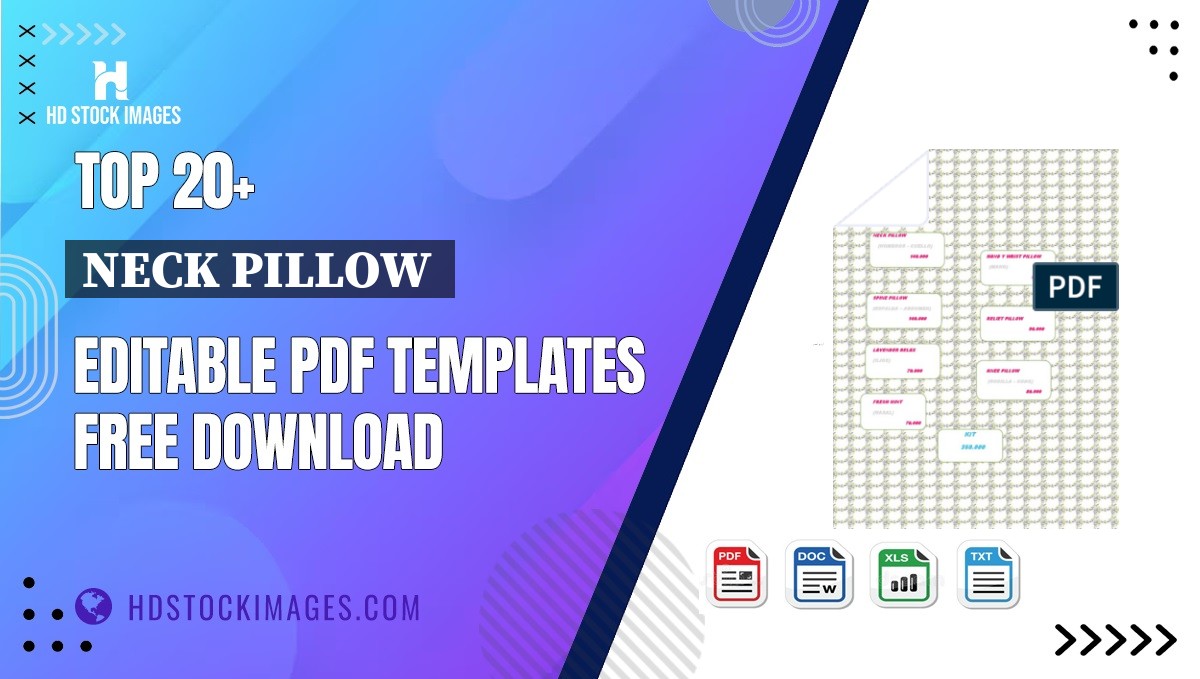 Top 20+ Neck Pillow  Editable PDF Templates Free Download