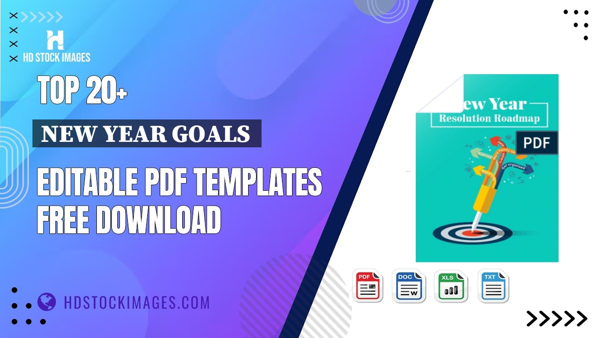 Top 20+ New Year Goals  Editable PDF Templates Free Download