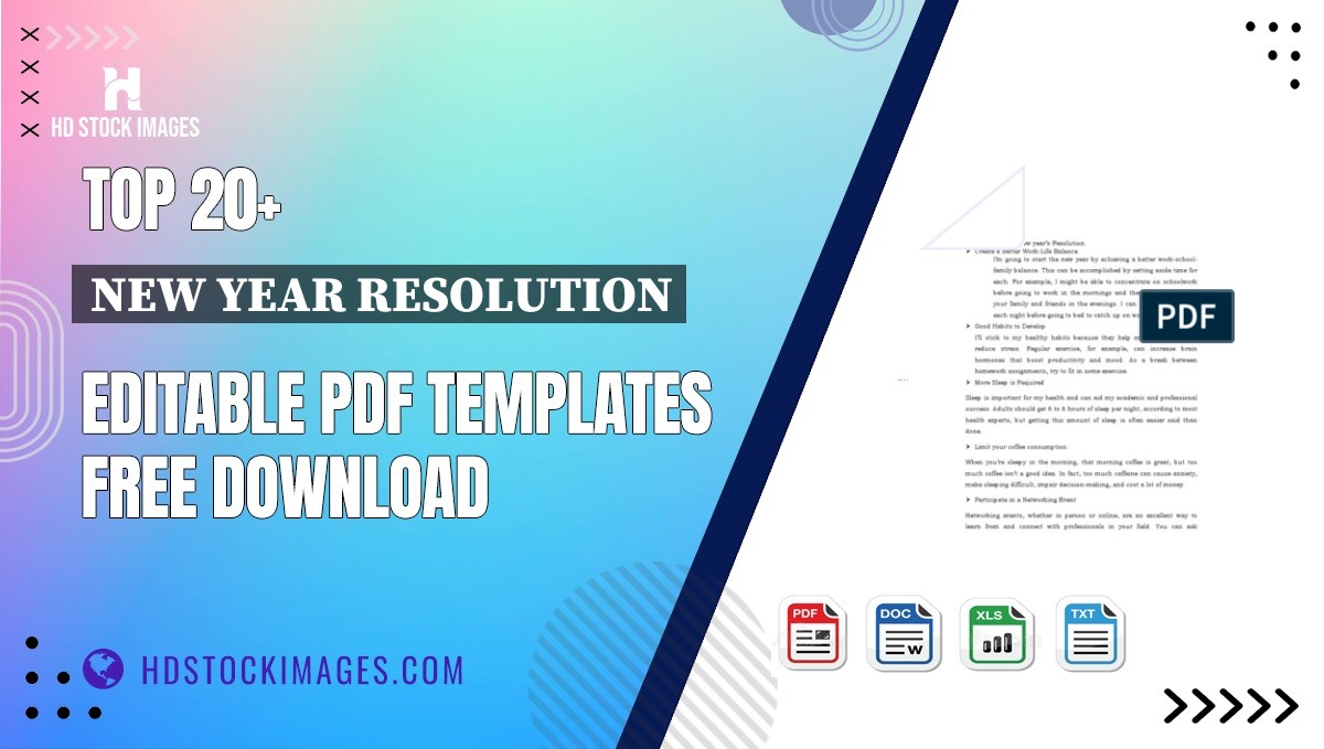 Top 20+ New Year Resolution Editable PDF Templates Free Download