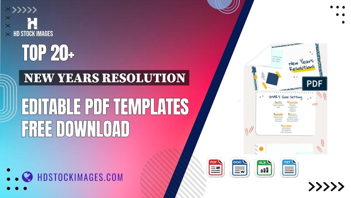 Top 20+ New Years Resolution Editable PDF Templates Free Download