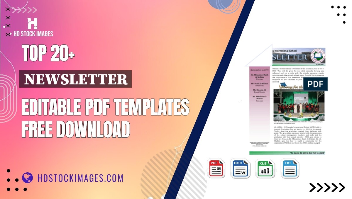 Top 20+ Newsletter Editable PDF Templates Free Download