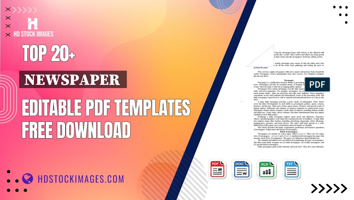 Top 20+ Newspaper  Editable PDF Templates Free Download