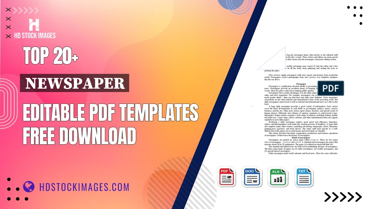 Top 20+ Newspaper Editable PDF Templates Free Download
