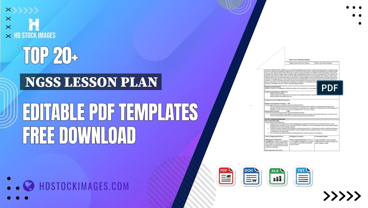 Top 20+ Ngss Lesson Plan Editable PDF Templates Free Download