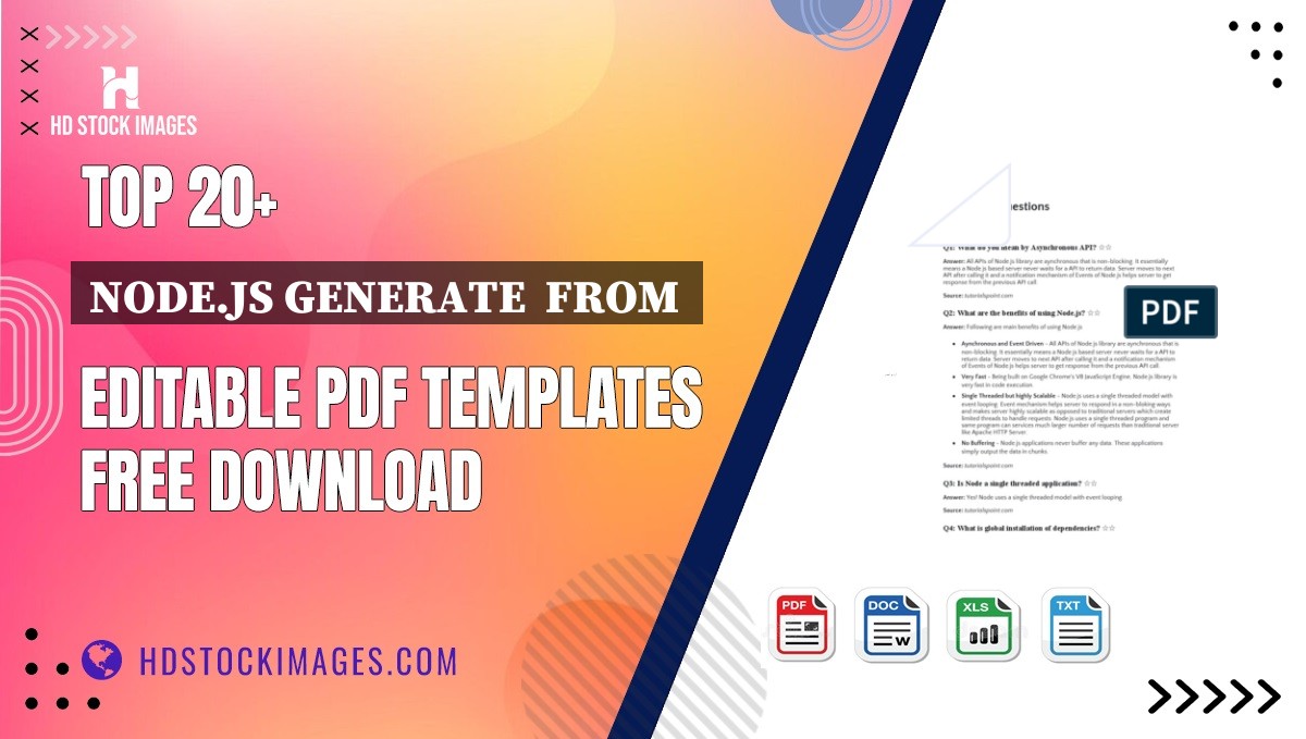 Top 20+ Node.js Generate  From  Editable PDF Templates Free Download