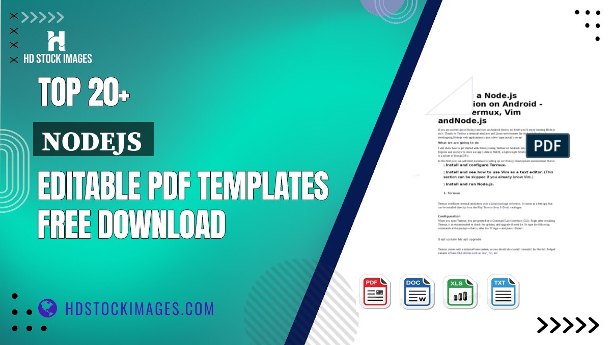 Top 20+ Nodejs  Editable PDF Templates Free Download