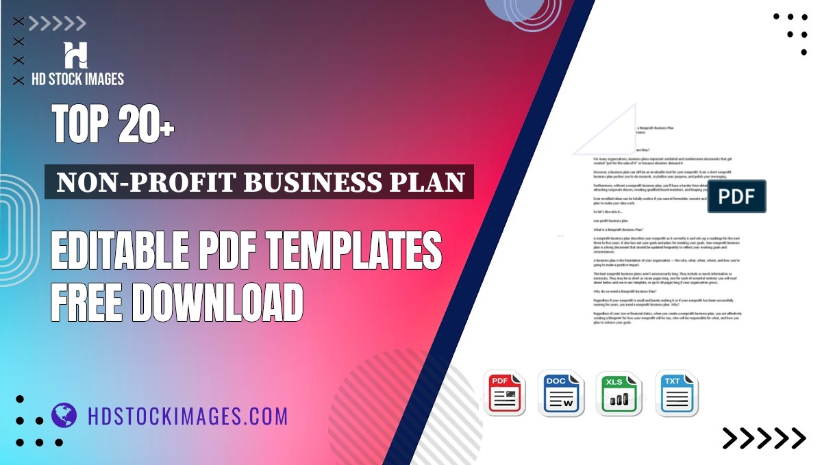 Top 20+ Non-profit Business Plan Editable PDF Templates Free Download