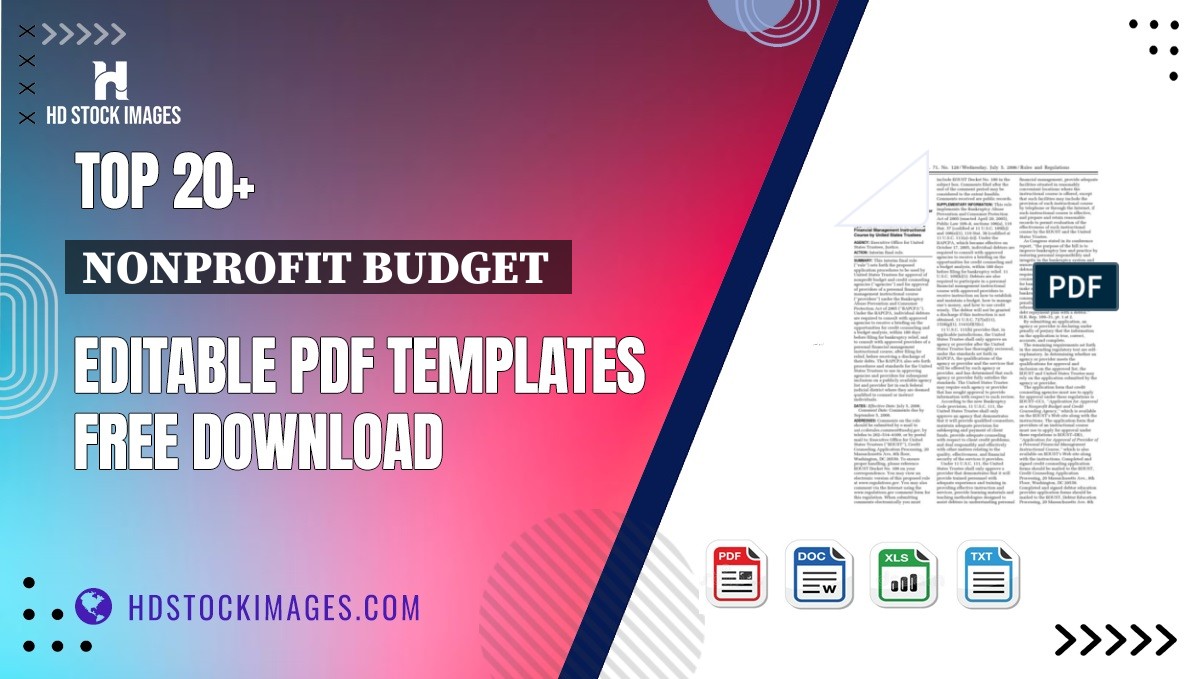 Top 20+ Nonprofit Budget  Editable PDF Templates Free Download