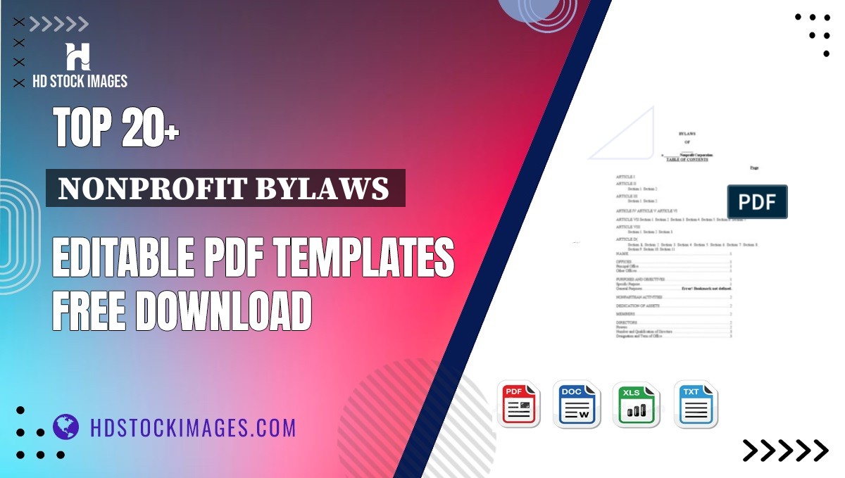 Top 20+ Nonprofit Bylaws  Editable PDF Templates Free Download