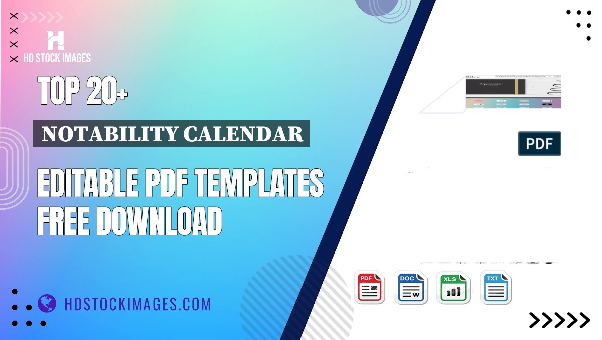 Top 20+ Notability Calendar Editable PDF Templates Free Download